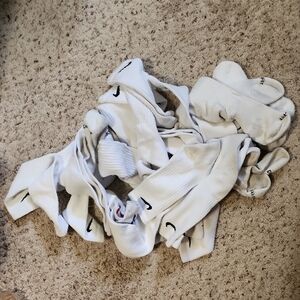 Nike White Crew Socks with Black Logo